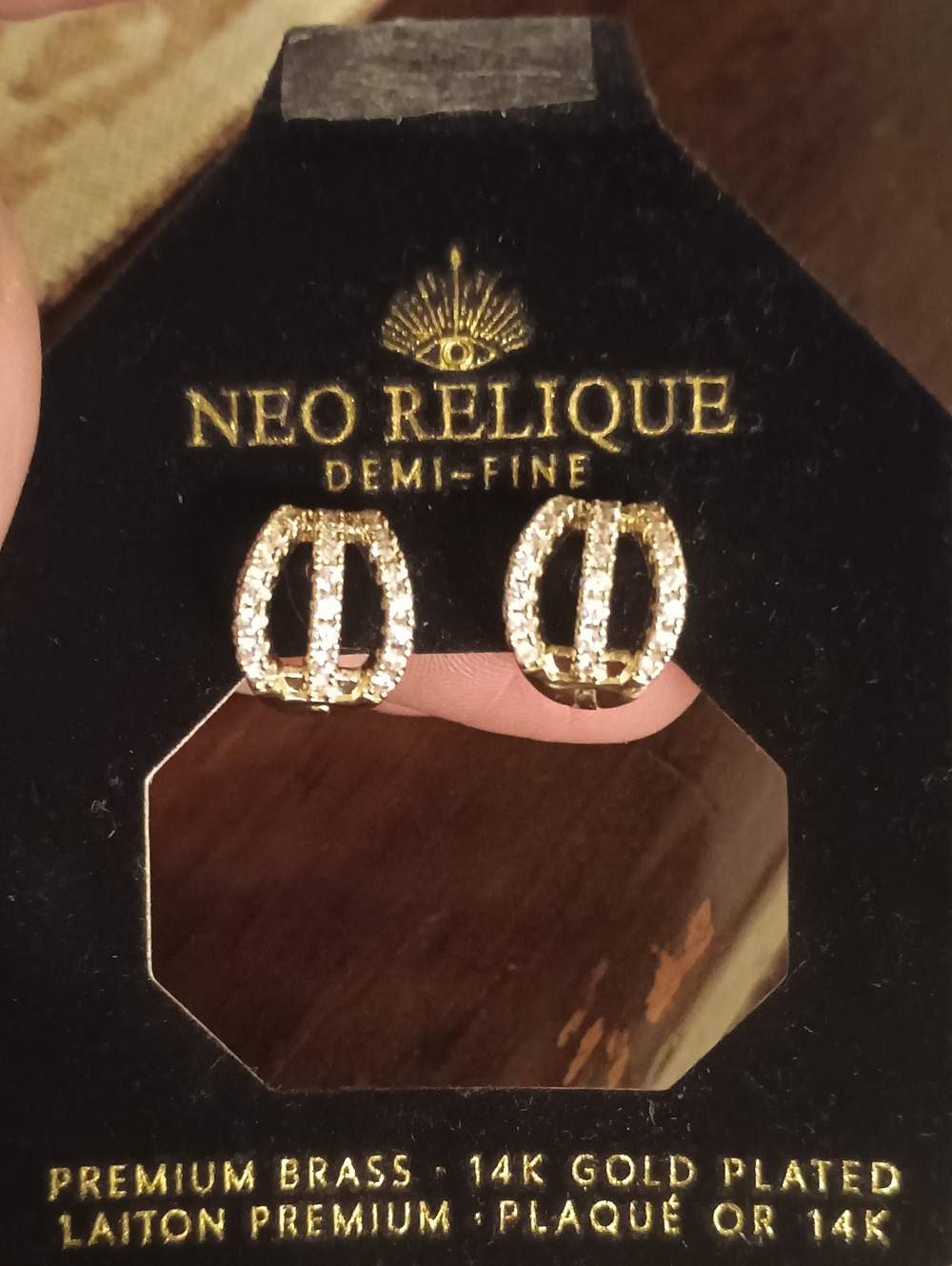 NWT Neo Relique Demi-Fine 14K Gold Plated Crystal Tassel Stud Earrings